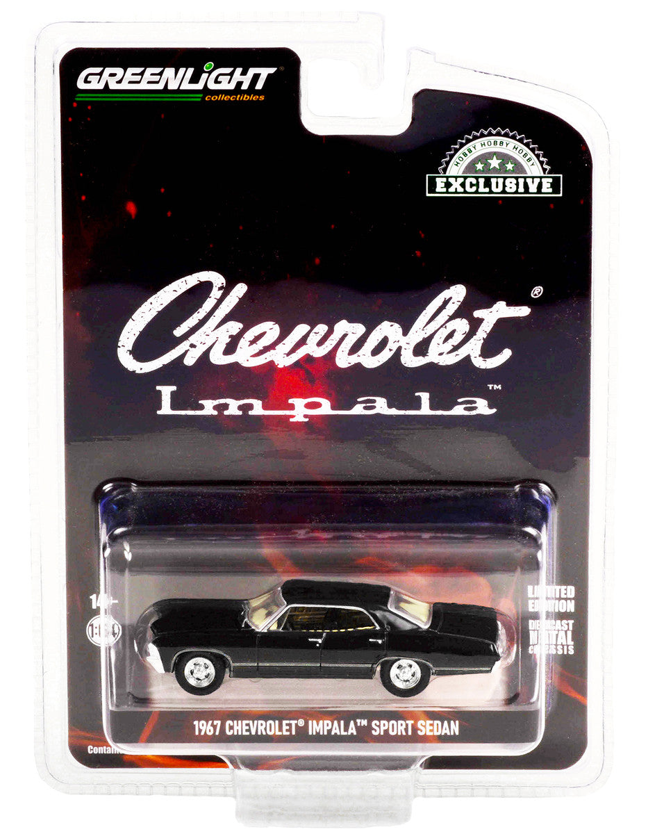 1967 Chevrolet Impala Sport Sedan Tuxedo Black "Hobby Exclusive" 1/64 Diecast Model Car by Greenlight LuxuryLifeWay Online Store