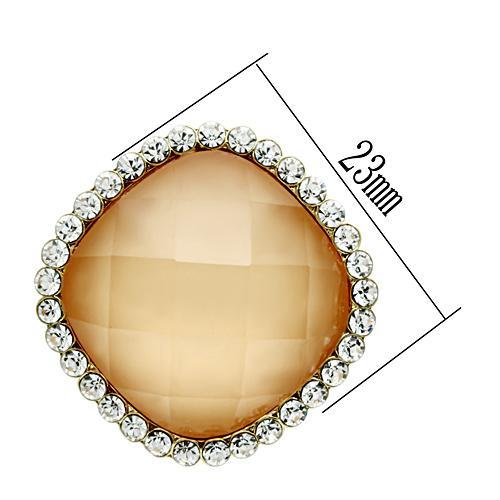 GL345 - IP Gold(Ion Plating) Brass Earrings with Synthetic Synthetic Stone in Orange LuxuryLifeWay Online Store