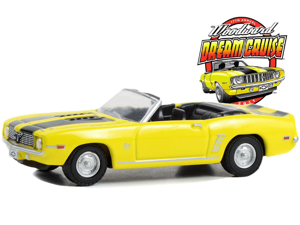 1969 Chevrolet Camaro SS Convertible Yellow with Black Stripes "17th Annual Woodward Dream Cruise Featured Heritage Vehicle" (2011) "Woodward Dream Cruise" Series 1 1/64 Diecast Model Car by Greenlight LuxuryLifeWay Online Store