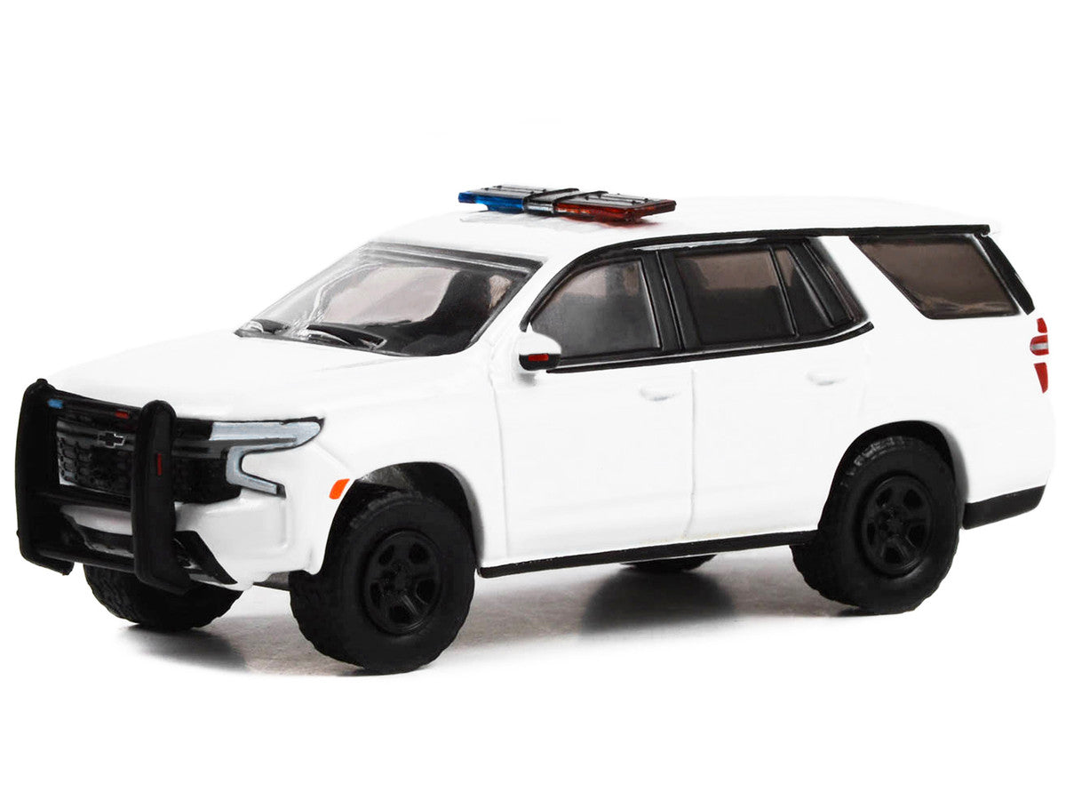 2022 Chevrolet Tahoe Police Pursuit Vehicle (PPV) White with Light Bar "Hot Pursuit" "Hobby Exclusive" Series 1/64 Diecast Model Car by Greenlight LuxuryLifeWay Online Store