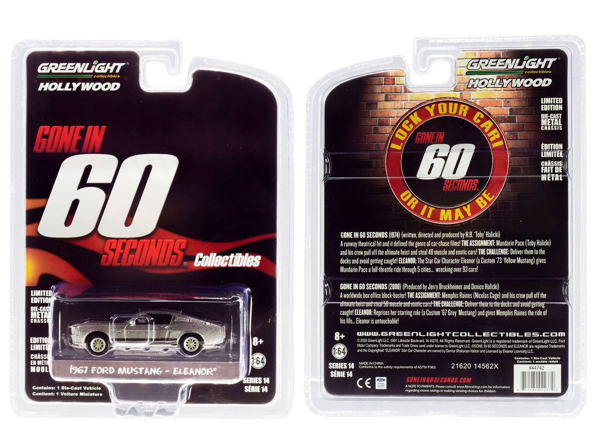 1967 Ford Mustang Custom "Eleanor" "Gone in 60 Sixty Seconds" (2000) Movie 1/64 Diecast Car Model by Greenlight LuxuryLifeWay Online Store