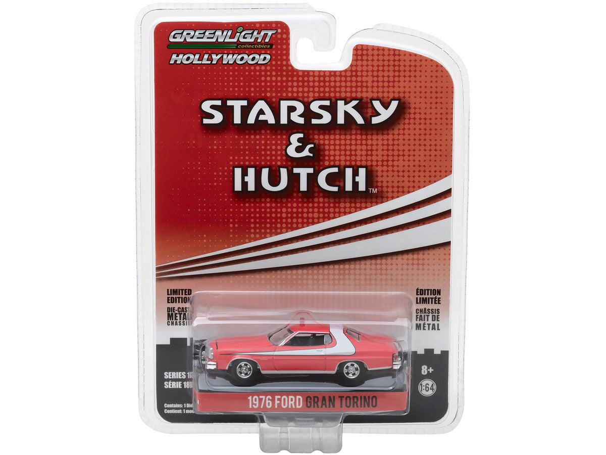 1976 Ford Gran Torino Red with White Stripe "Starsky and Hutch" (1975-1979) TV Series "Hollywood Series" Release 18 1/64 Diecast Model Car by Greenlight LuxuryLifeWay Online Store