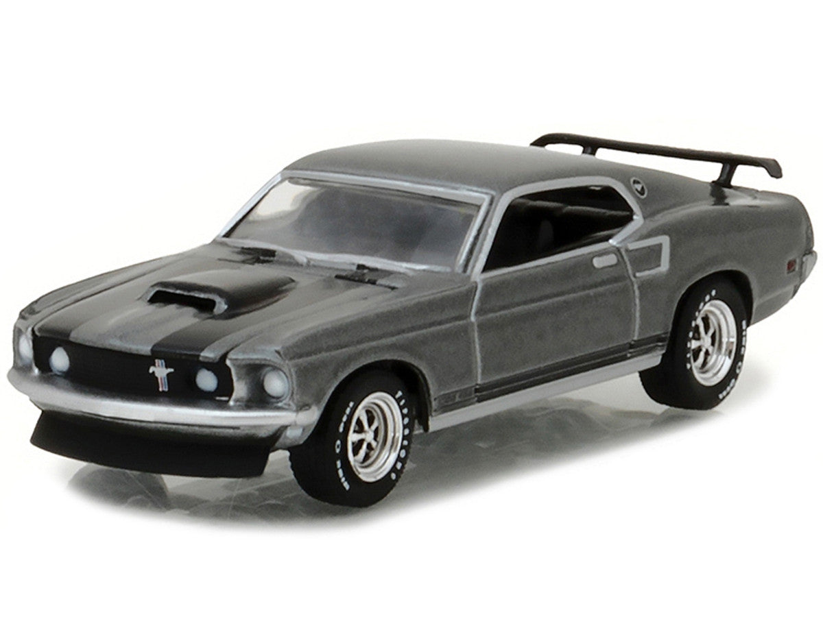 1969 Ford Mustang Boss 429 Gray Metallic with Black Stripes "John Wick" (2014) Movie "Hollywood Series" Release 18 1/64 Diecast Model Car by Greenlight LuxuryLifeWay Online Store