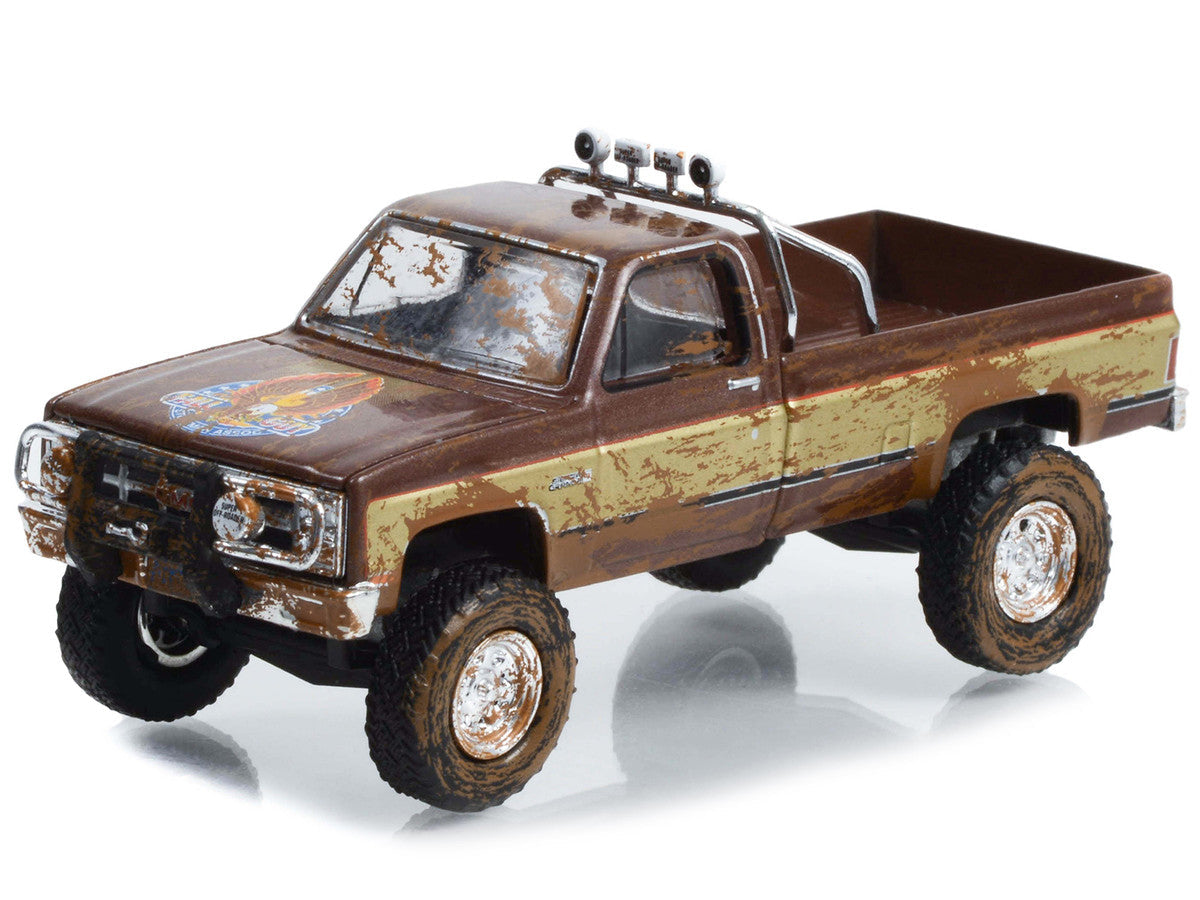 1982 GMC K-2500 Sierra Grande Pickup Truck Brown and Gold (Dirty Version) "Fall Guy Stuntman Association" Hollywood Special Edition 1/64 Diecast Model Car by Greenlight LuxuryLifeWay Online Store