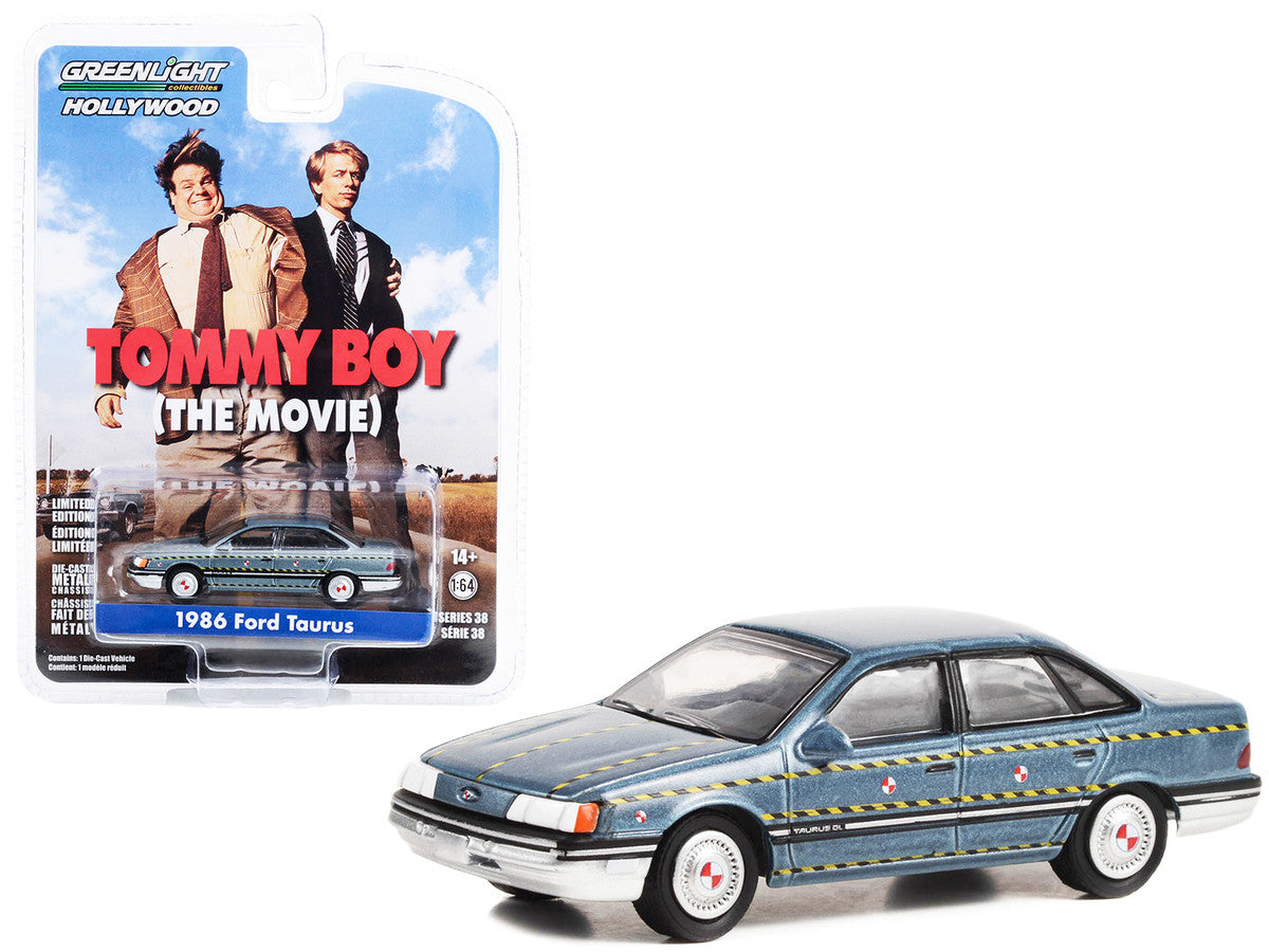 1986 Ford Taurus Blue Metallic "Zalinsky Auto Parts" Crash Test Vehicle "Tommy Boy" (1995) Movie "Hollywood Series" Release 38 1/64 Diecast Model Car by Greenlight LuxuryLifeWay Online Store