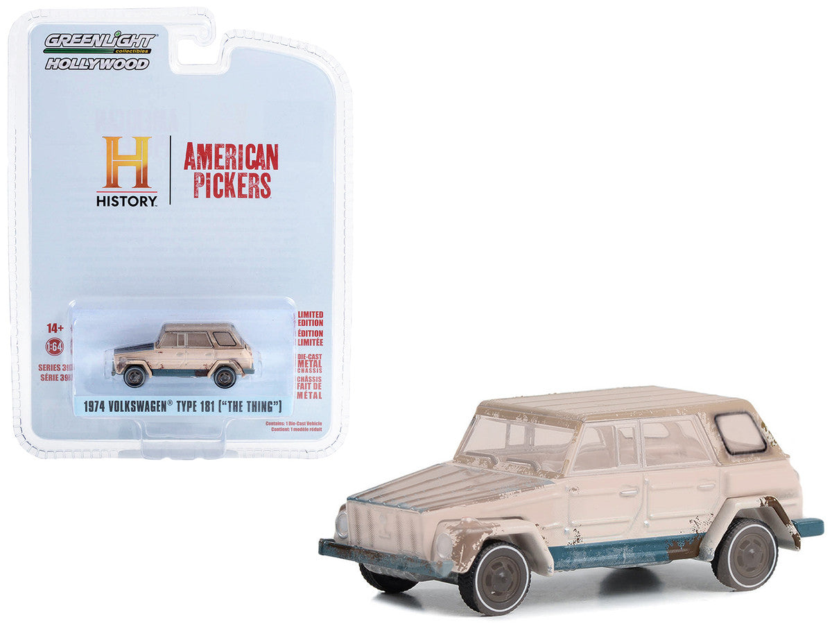 1974 Volkswagen Thing (Type 181) Beige (Weathered) "American Pickers" (2010-Current) TV Series "Hollywood Series" Release 39 1/64 Diecast Model Car by Greenlight LuxuryLifeWay Online Store