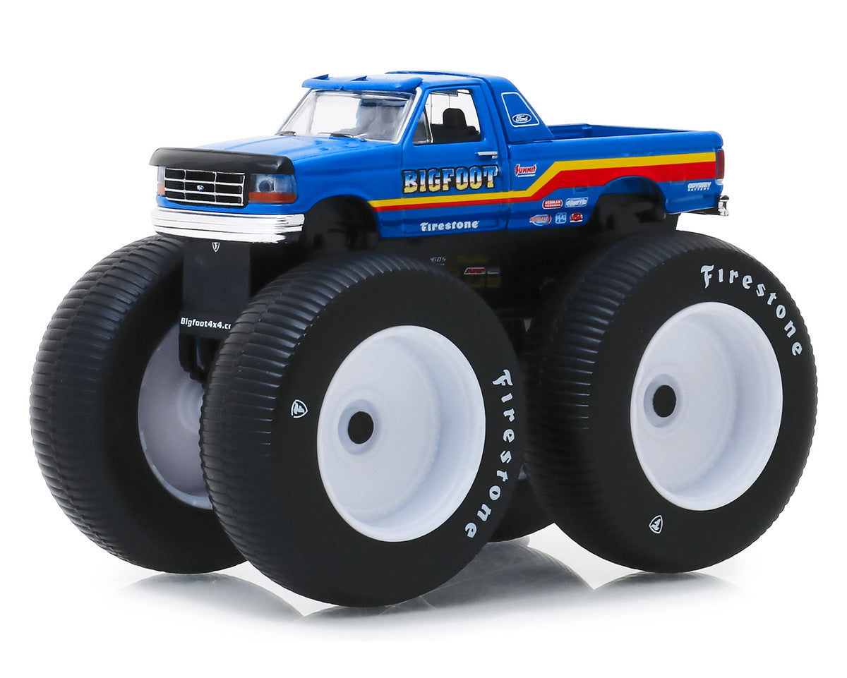 1996 Ford F-250 Monster Truck "Bigfoot #7" Metallic Blue with Stripes "Kings of Crunch" Series 5 1/64 Diecast Model Car by Greenlight LuxuryLifeWay Online Store