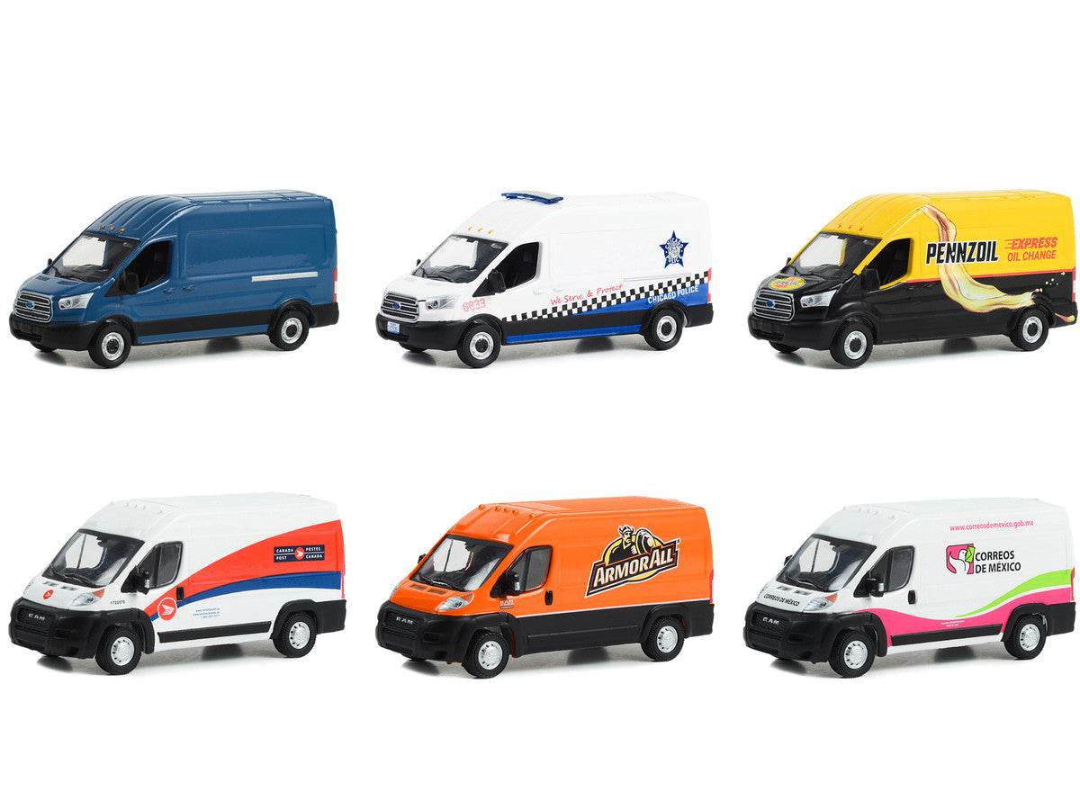 "Route Runners" Set of 6 Vans Series 5 1/64 Diecast Model Cars by Greenlight LuxuryLifeWay Online Store