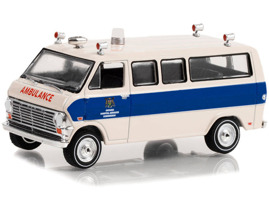 1969 Ford Econoline Ambulance Beige with Blue Stripes "Ontario Hospital Services Commission Ontario Canada" "First Responders" Series 1 1/64 Diecast Model Car by Greenlight LuxuryLifeWay Online Store