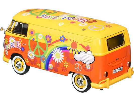 Volkswagen Type 2 (T1) Delivery Van Flower Power 1/24 Diecast Car Model by Motormax LuxuryLifeWay Online Store