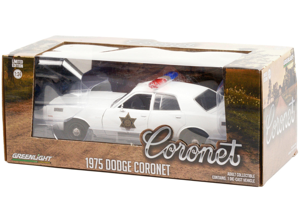 1975 Dodge Coronet White "Hazzard County Sheriff" 1/24 Diecast Model Car by Greenlight LuxuryLifeWay Online Store