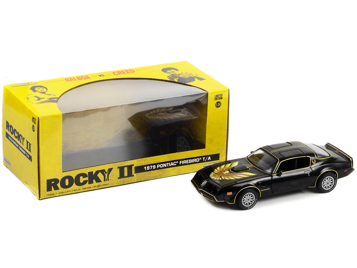 1979 Pontiac Firebird T/A Trans Am Black with Hood Phoenix "Rocky II" (1979) Movie 1/24 Diecast Model Car by Greenlight LuxuryLifeWay Online Store