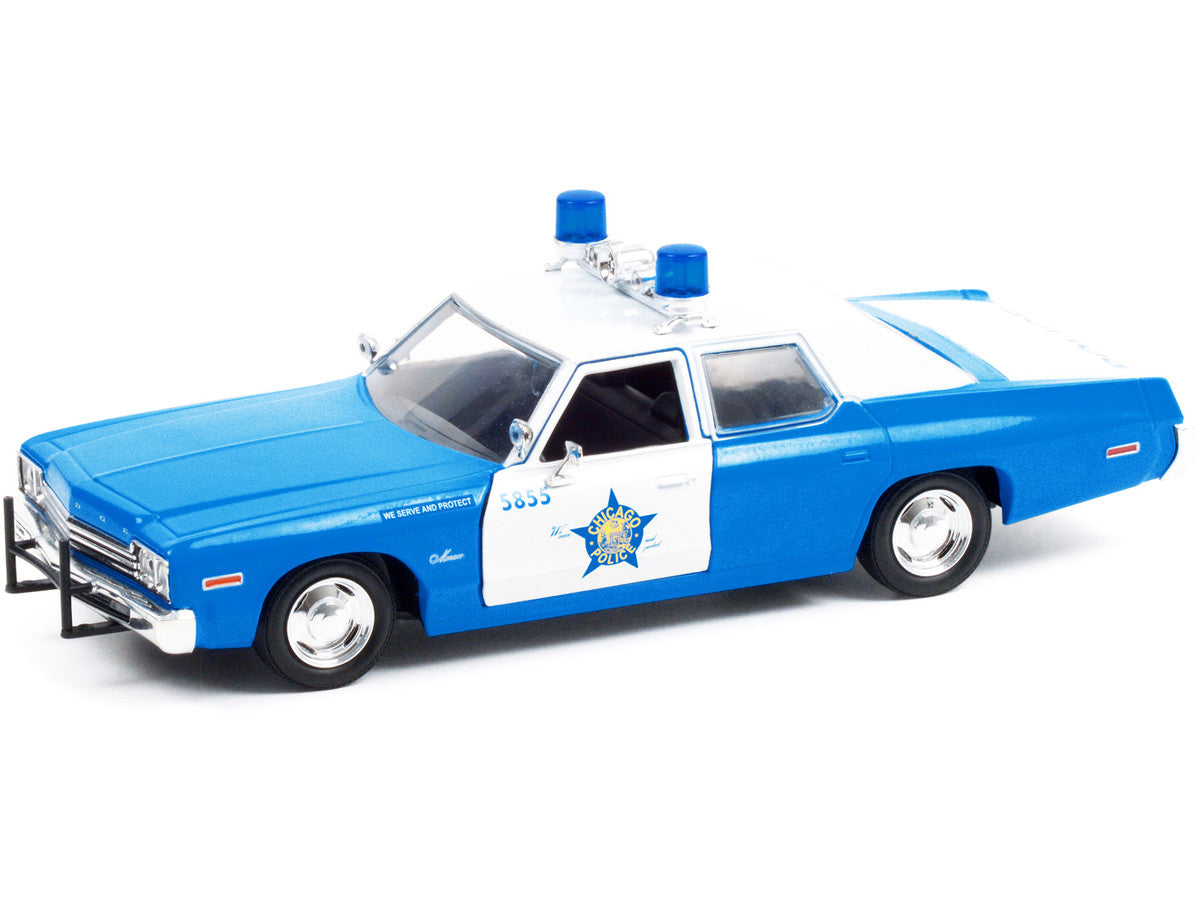 1974 Dodge Monaco Blue and White CPD "Chicago Police Department" (Illinois) "Hot Pursuit" Series 1/24 Diecast Model Car by Greenlight LuxuryLifeWay Online Store