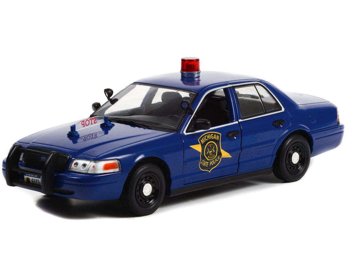 2008 Ford Crown Victoria Police Interceptor Dark Blue "Michigan State Police" "Hot Pursuit" Series 1/24 Diecast Model Car by Greenlight LuxuryLifeWay Online Store