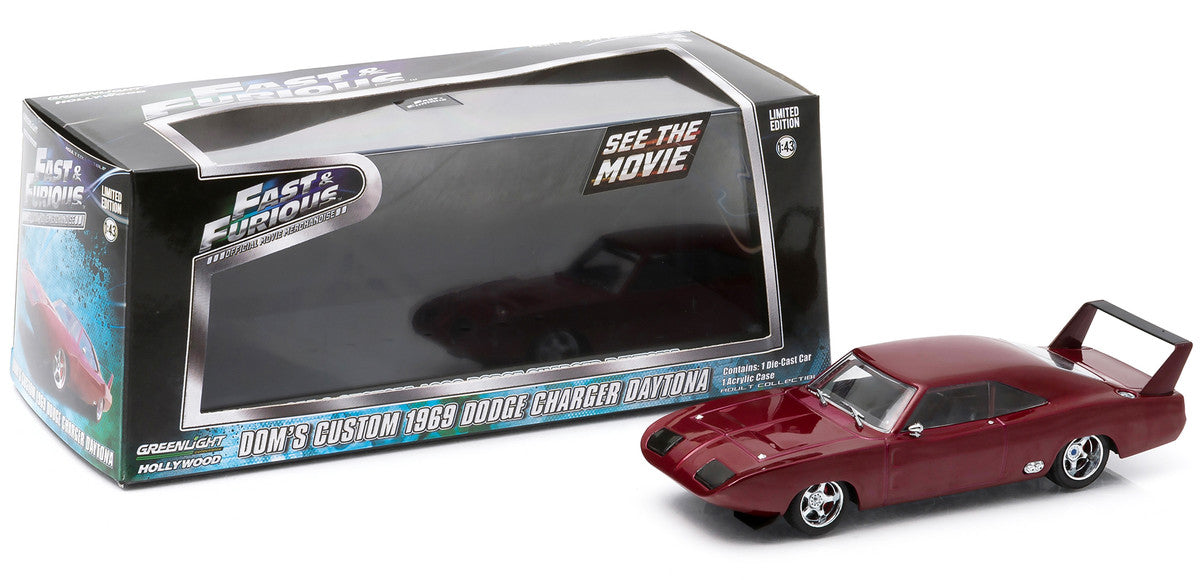 Dom's 1969 Dodge Charger Daytona Maroon "Fast and Furious 6" Movie (2013) 1/43 Diecast Model Car by Greenlight LuxuryLifeWay Online Store
