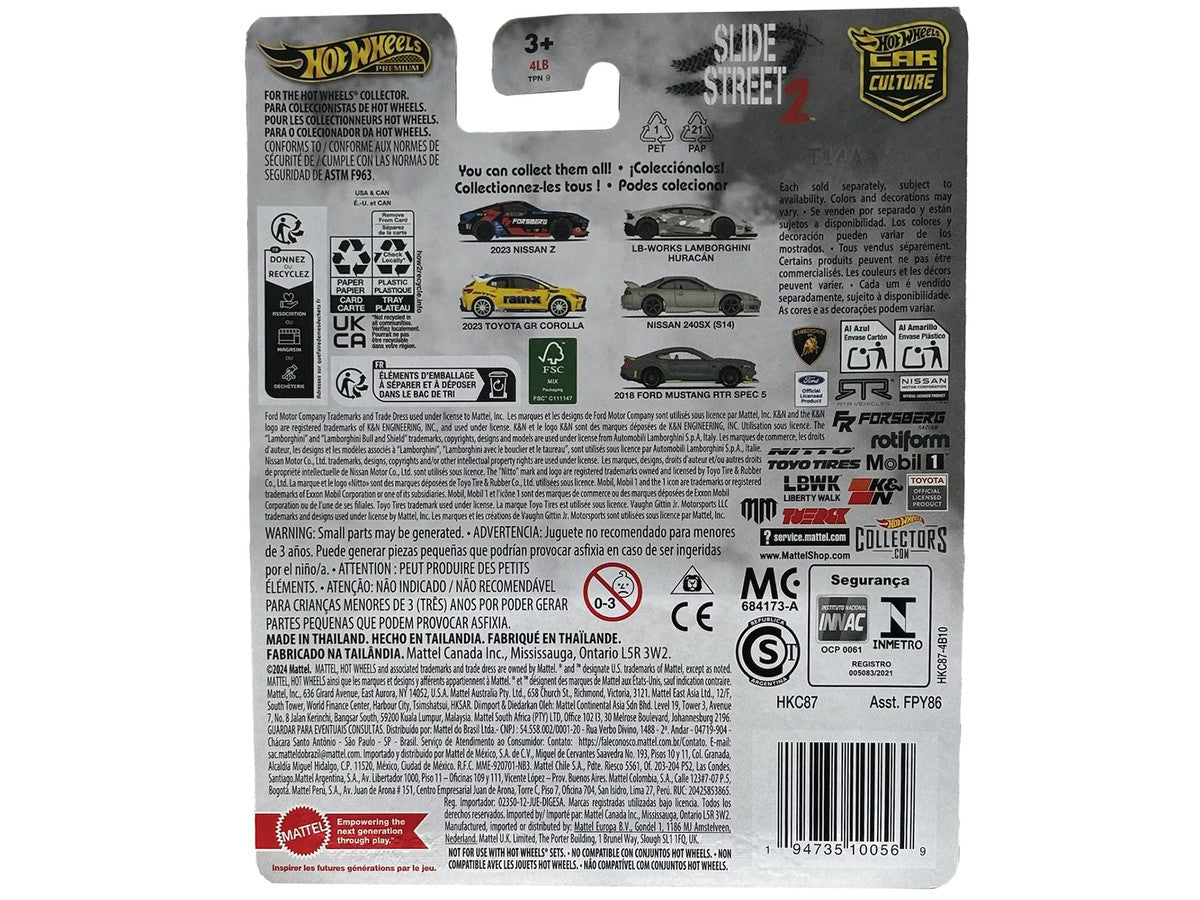 2018 Ford Mustang RTR Spec 5 Gray "Slide Street 2" Series Diecast Model Car by Hot Wheels LuxuryLifeWay Online Store