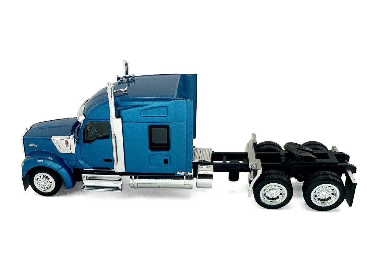 Kenworth W990 with Stand Up Sleeper Cab Blue Metallic 1/87 (HO) Plastic Model Car by HO Logistics LuxuryLifeWay Online Store