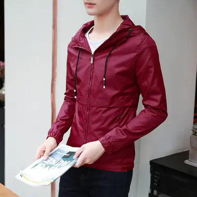 Slim Fit Lightweight Hooded Jacket for Autumn