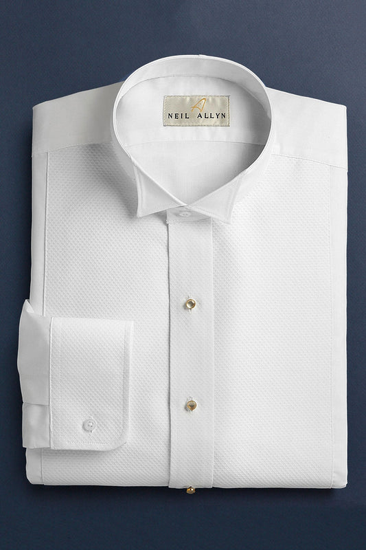 "Hudson" White Wingtip Tuxedo Shirt LuxuryLifeWay Online Store