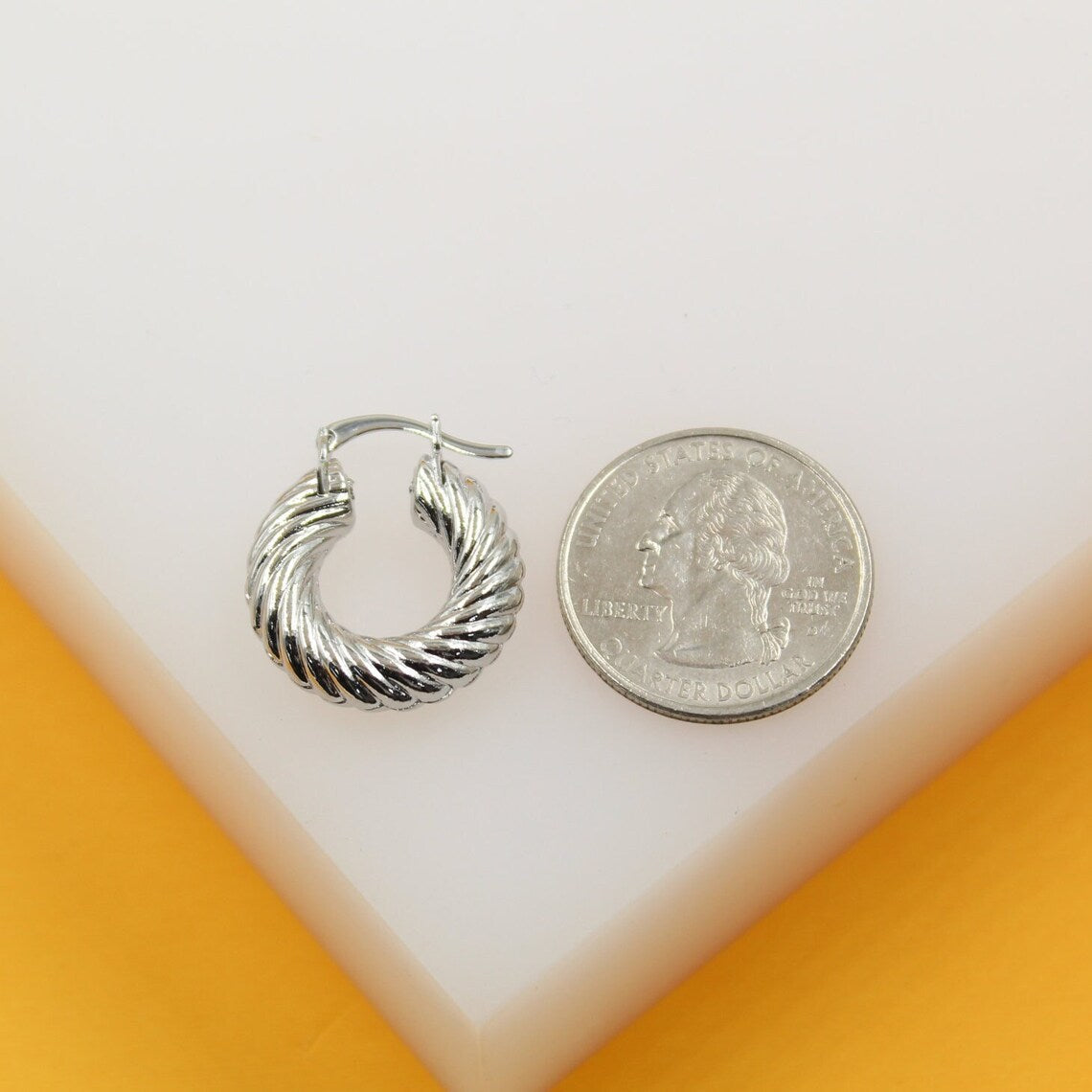 18K Gold Filled Croissant Twist Hoops Earrings (K61) LuxuryLifeWay Online Store