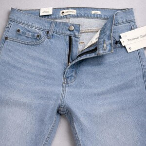 Men's Denim Jeans, Light Wash Tapered Fit Pants NorixaFashion.com