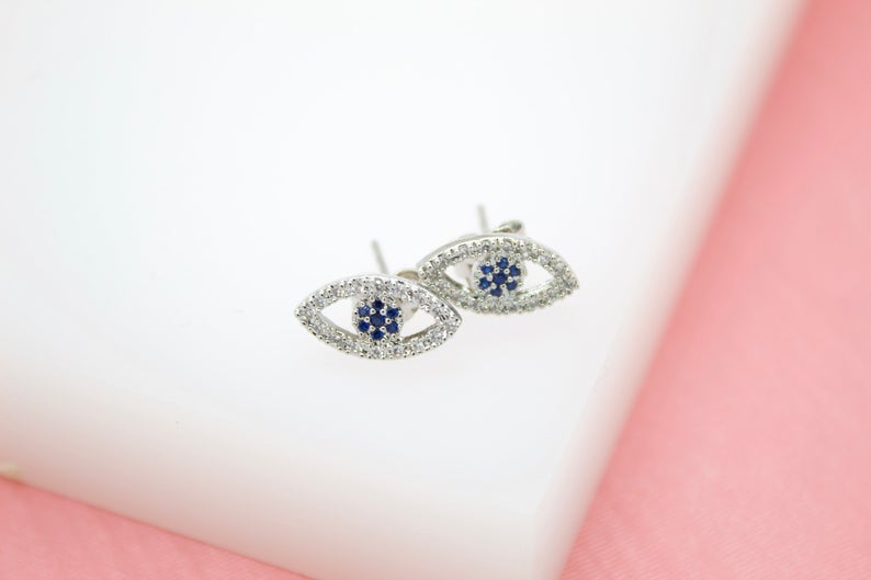 18K Gold Filled Evil Eye Red, Blue, Purple Stud Earrings (L1) LuxuryLifeWay Online Store