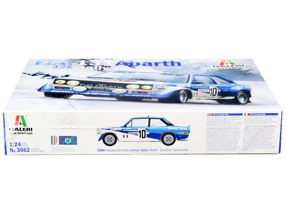 Skill 3 Model Kit Fiat 131 Abarth Rally #10 Winner "Montecarlo Rally" (1980) 1/24 Scale Model by Italeri LuxuryLifeWay Online Store