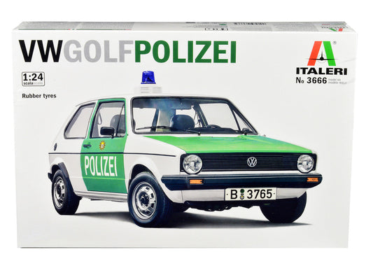 Skill 3 Model Kit 1978 Volkswagen Golf "Berlin Polizei (Police) Department" 1/24 Scale Model by Italeri LuxuryLifeWay Online Store