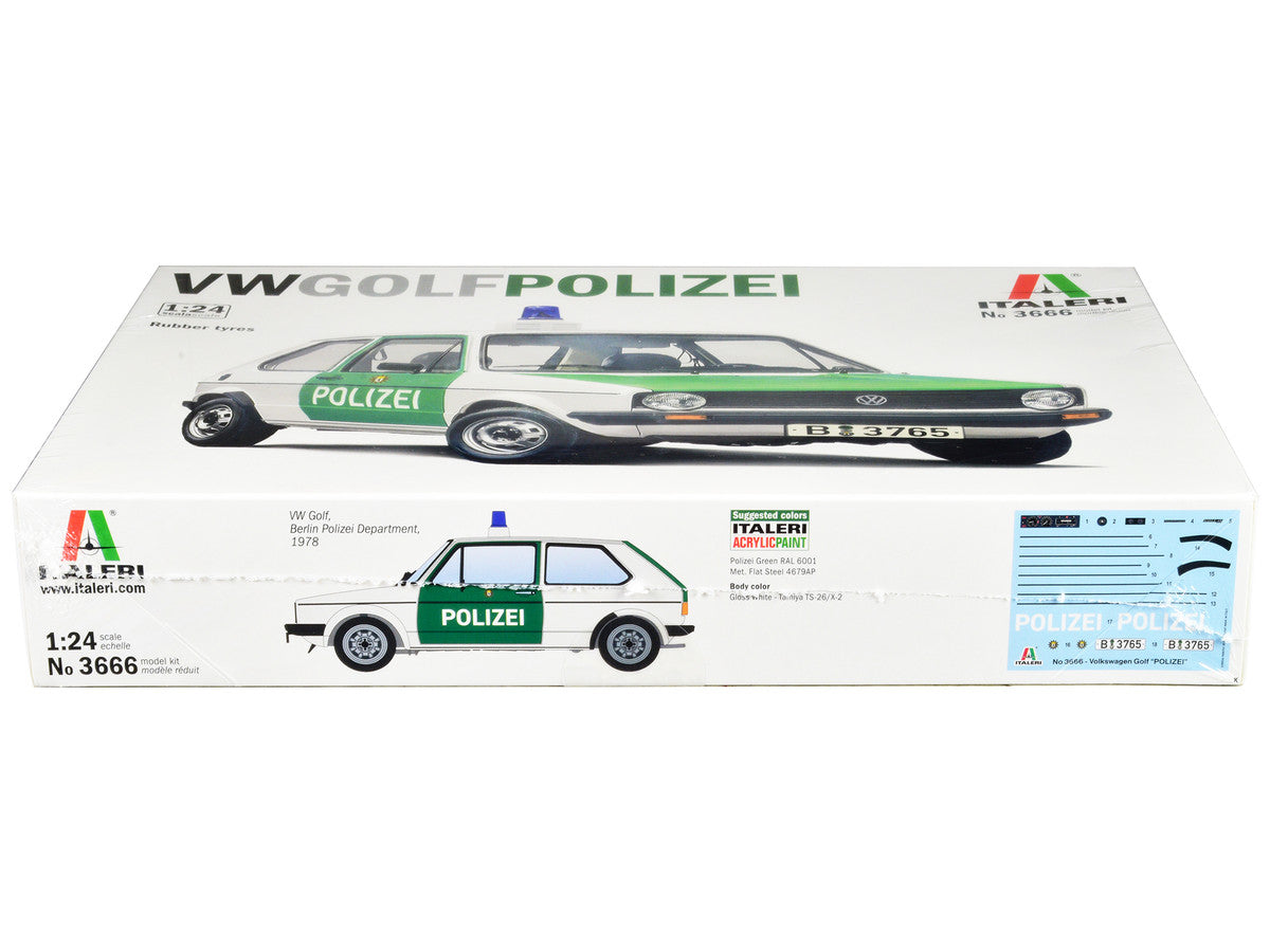 Skill 3 Model Kit 1978 Volkswagen Golf "Berlin Polizei (Police) Department" 1/24 Scale Model by Italeri LuxuryLifeWay Online Store