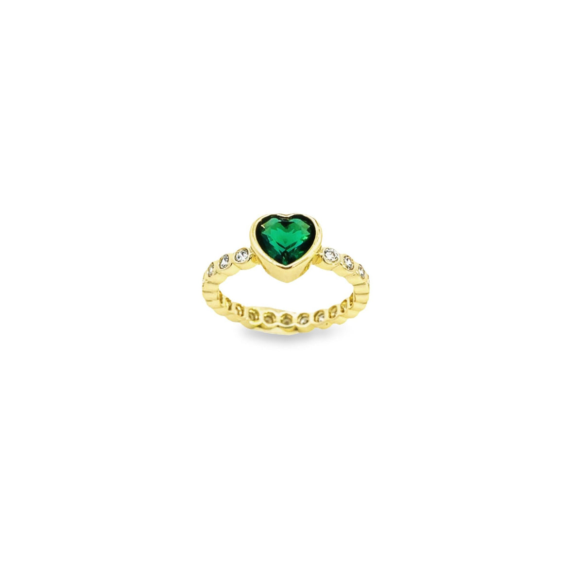 Round CZ and Heart Ring Band (D128) LuxuryLifeWay Online Store