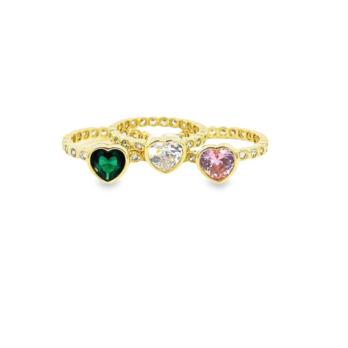 Round CZ and Heart Ring Band (D128) LuxuryLifeWay Online Store