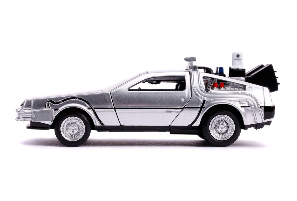 DeLorean DMC (Time Machine) Silver "Back to the Future Part II" (1989) Movie "Hollywood Rides" Series 1/32 Diecast Model Car by Jada LuxuryLifeWay Online Store
