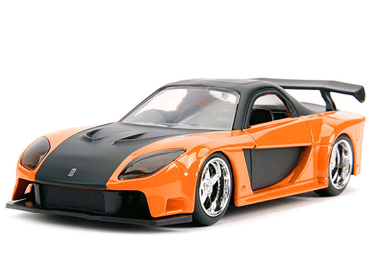 Han's Mazda RX-7 RHD (Right Hand Drive) Orange Metallic and Black "25 Years of Fast & Furious" "The Fast and the Furious: Tokyo Drift" (2006) Movie "Fast & Furious" Series 1/32 Diecast Model Car by Jada LuxuryLifeWay Online Store