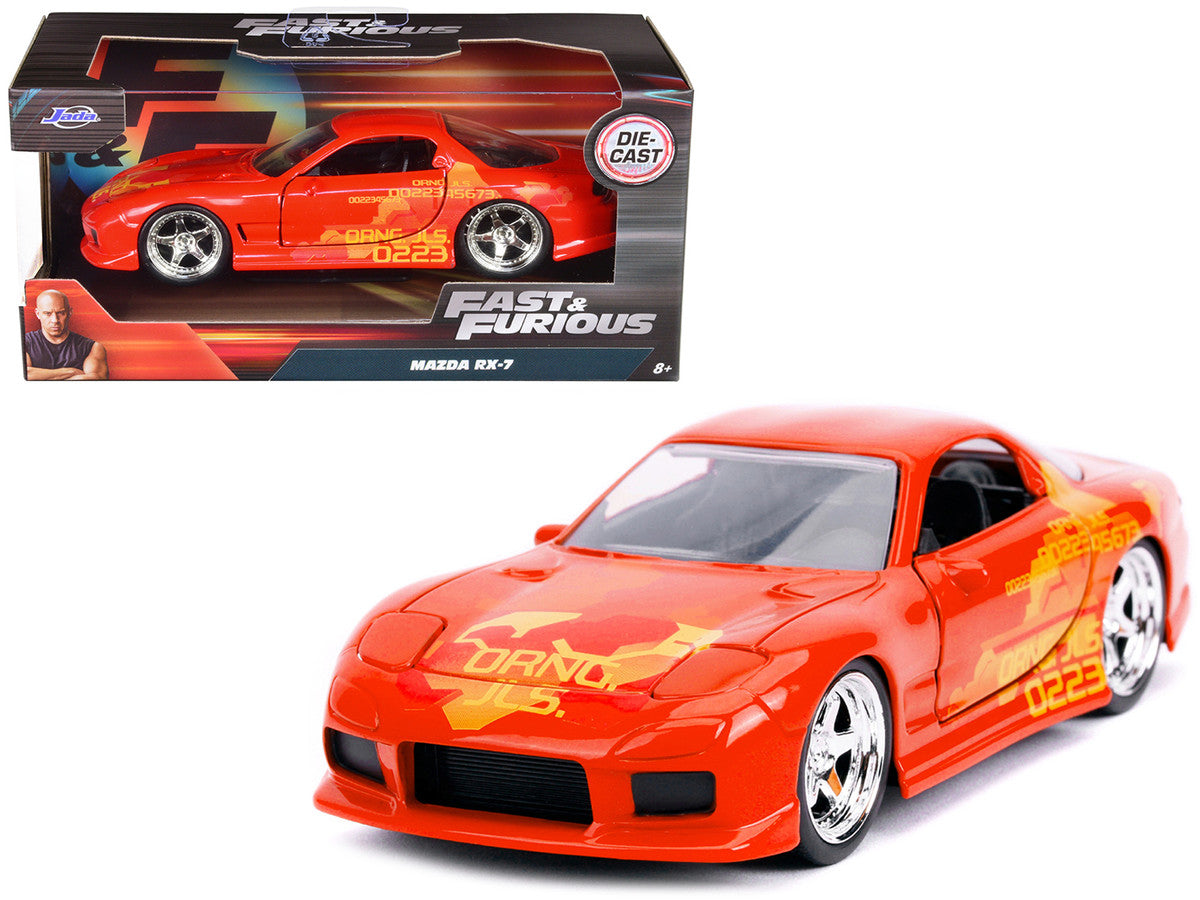 Orange Julius' Mazda RX-7 Orange Metallic with Graphics "Fast & Furious" Series 1/32 Diecast Model Car by Jada LuxuryLifeWay Online Store