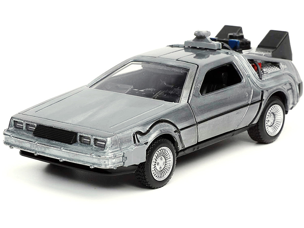DeLorean DMC (Time Machine) Brushed Metal "Back to the Future Part I" (1985) Movie "Hollywood Rides" Series 1/32 Diecast Model Car by Jada LuxuryLifeWay Online Store