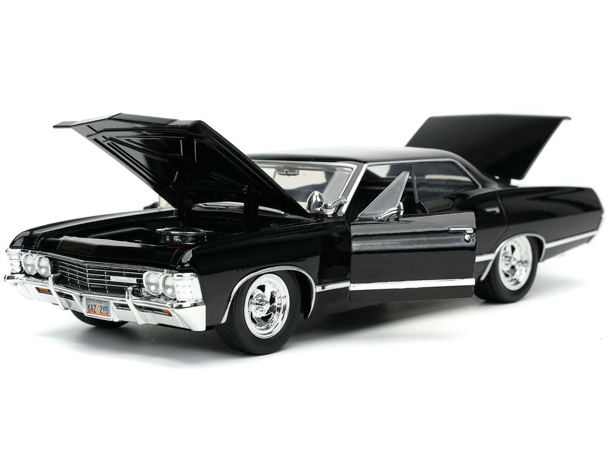 1967 Chevrolet Impala SS Sport Sedan Black and Dean Winchester Diecast Figurine "Supernatural" (2005-2020) TV Series "Hollywood Rides" Series 1/24 Diecast Model Car by Jada LuxuryLifeWay Online Store