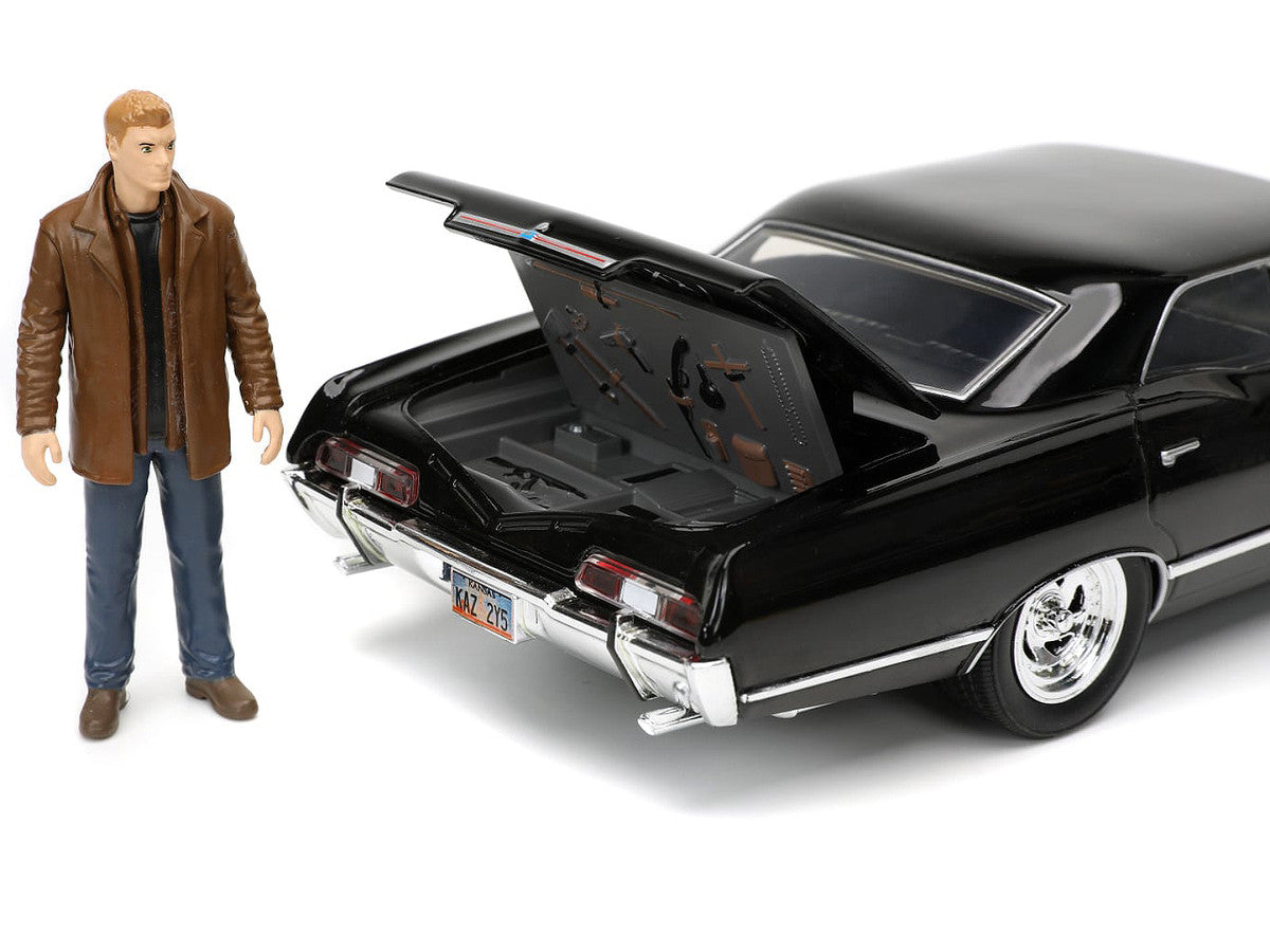 1967 Chevrolet Impala SS Sport Sedan Black and Dean Winchester Diecast Figurine "Supernatural" (2005-2020) TV Series "Hollywood Rides" Series 1/24 Diecast Model Car by Jada LuxuryLifeWay Online Store