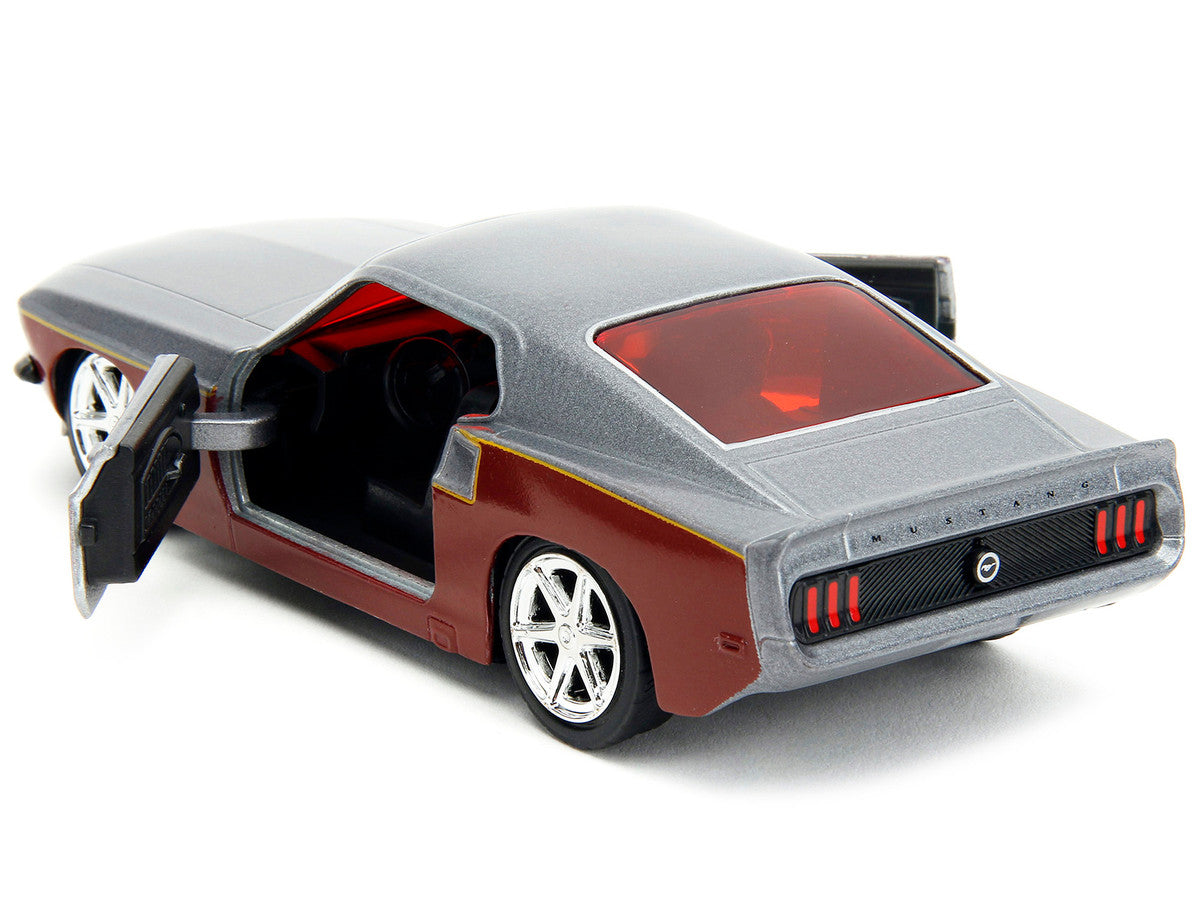 1969 Ford Mustang Silver Metallic and Dark Red and Star Lord Diecast Figure "Marvel Guardians of the Galaxy" "Hollywood Rides" Series 1/32 Diecast Model Car by Jada LuxuryLifeWay Online Store