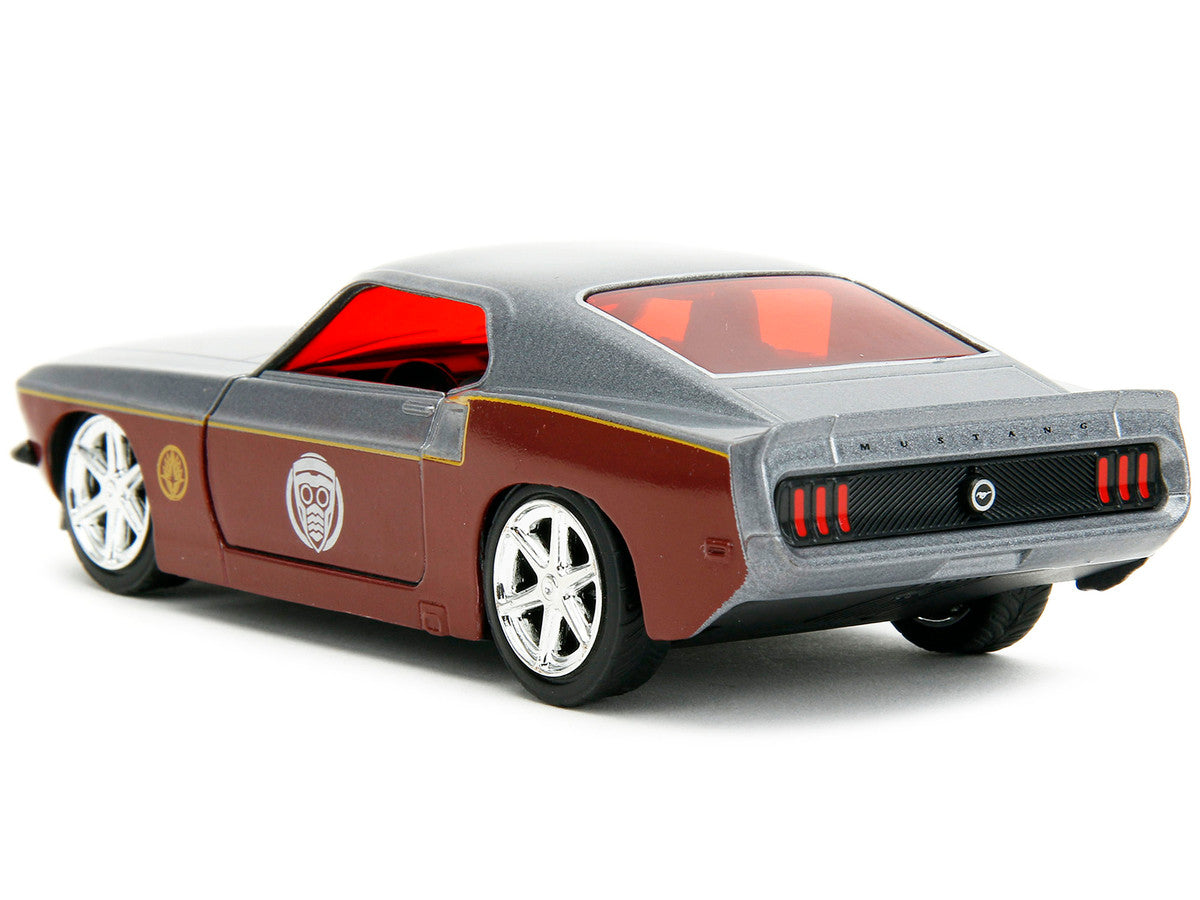 1969 Ford Mustang Silver Metallic and Dark Red and Star Lord Diecast Figure "Marvel Guardians of the Galaxy" "Hollywood Rides" Series 1/32 Diecast Model Car by Jada LuxuryLifeWay Online Store