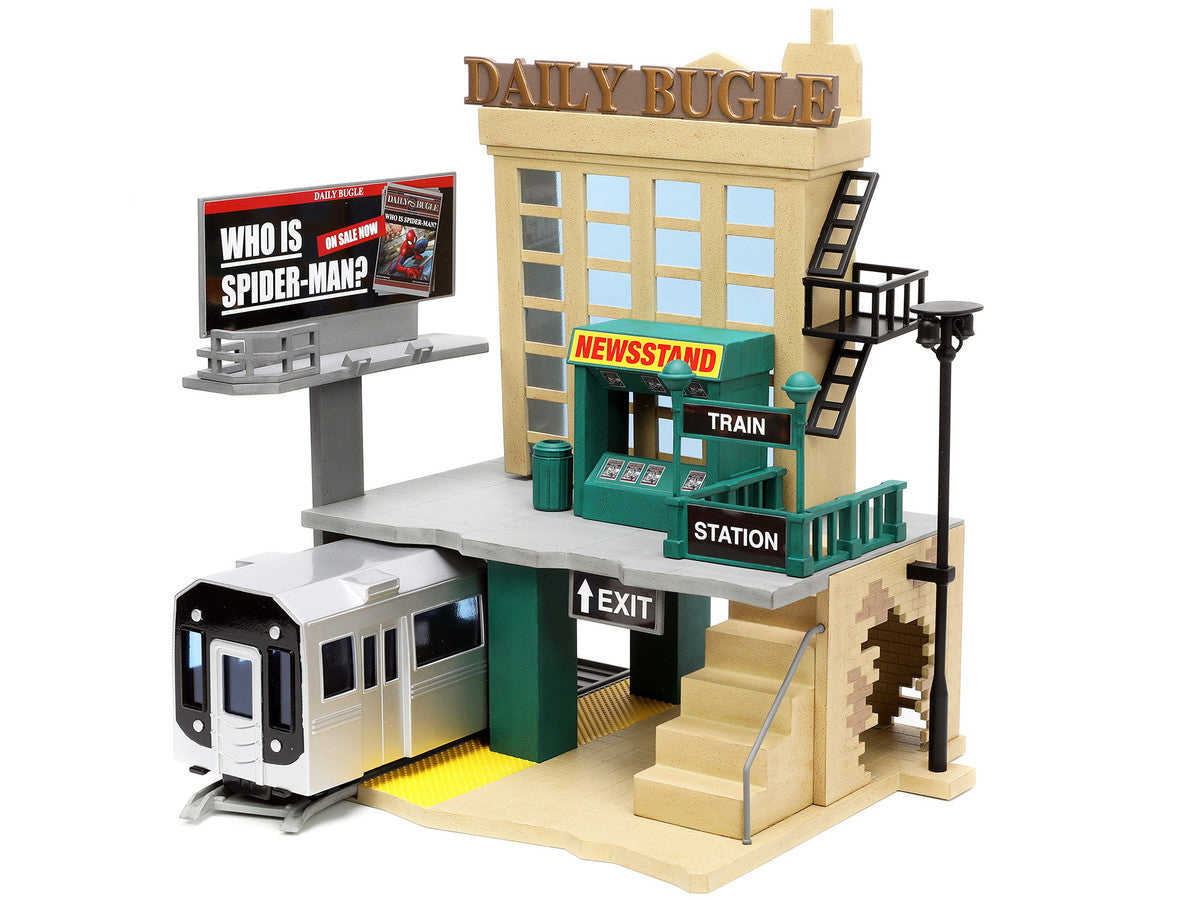"Daily Bugle" and Subway Diorama Set with Spider-Man and J. Jonah Jameson Diecast Figures "Marvel's Spider-Man" "Nano Scene" Series Models by Jada LuxuryLifeWay Online Store