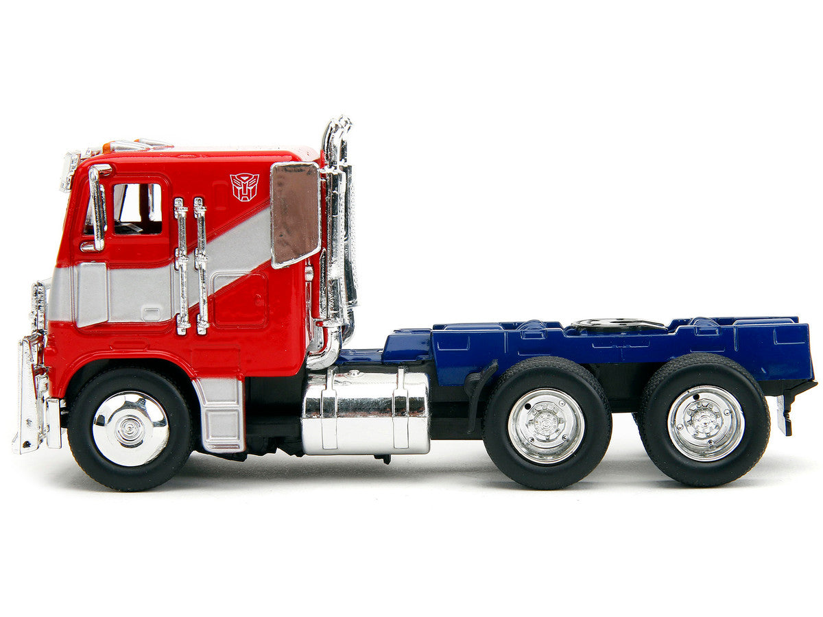 Optimus Prime Tractor Truck Red and Blue with Silver Stripes "Transformers: Rise of the Beasts" (2023) Movie "Hollywood Rides" Series 1/32 Diecast Model Car by Jada LuxuryLifeWay Online Store