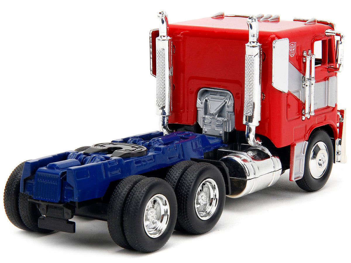 Optimus Prime Tractor Truck Red and Blue with Silver Stripes "Transformers: Rise of the Beasts" (2023) Movie "Hollywood Rides" Series 1/32 Diecast Model Car by Jada LuxuryLifeWay Online Store