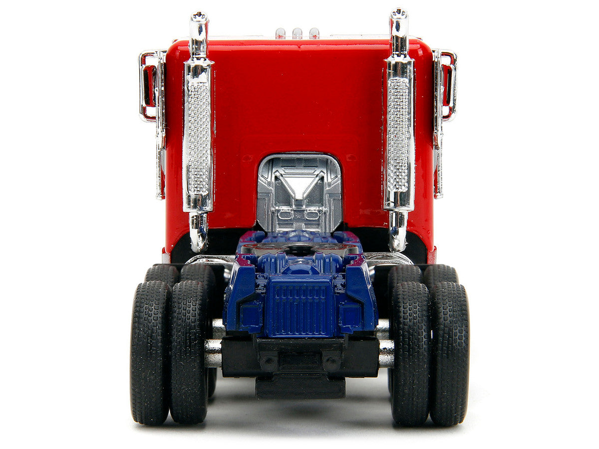 Optimus Prime Tractor Truck Red and Blue with Silver Stripes "Transformers: Rise of the Beasts" (2023) Movie "Hollywood Rides" Series 1/32 Diecast Model Car by Jada LuxuryLifeWay Online Store