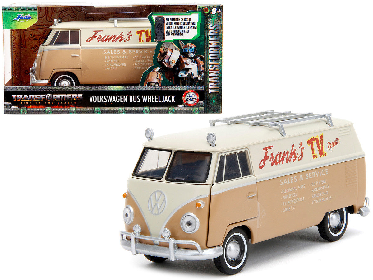 Volkswagen Bus "WheelJack" Tan and Beige "Frank's TV Repair" "Transformers: Rise of the Beasts" (2023) Movie "Hollywood Rides" Series 1/32 Diecast Model Car by Jada LuxuryLifeWay Online Store