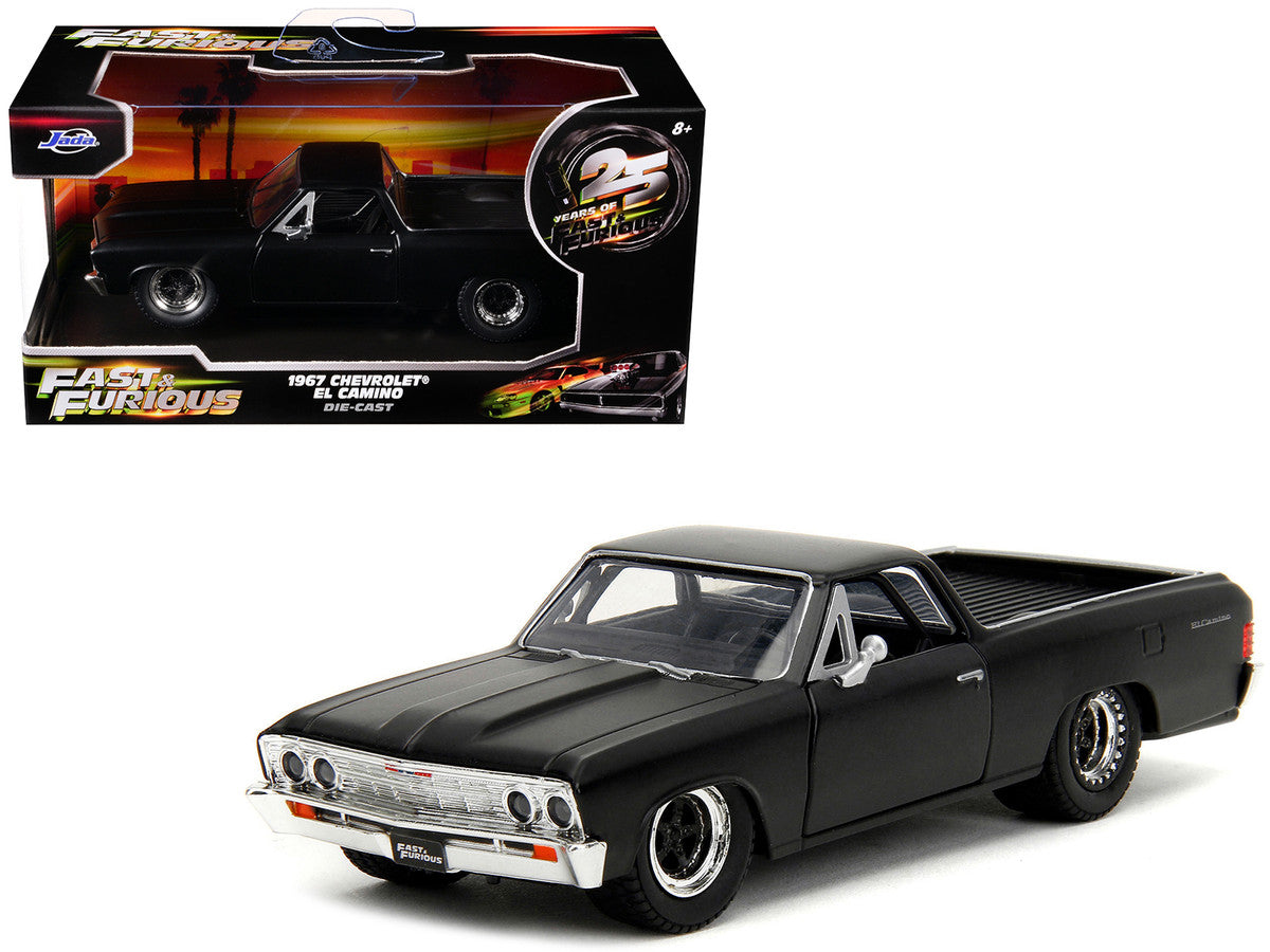 1967 Chevrolet El Camino Matt Black "Fast & Furious" Series 1/32 Diecast Model Car by Jada LuxuryLifeWay Online Store