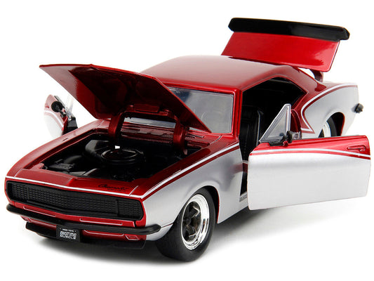 1967 Chevrolet Camaro Candy Red and Silver Metallic "Bigtime Muscle" Series 1/24 Diecast Model Car by Jada LuxuryLifeWay Online Store