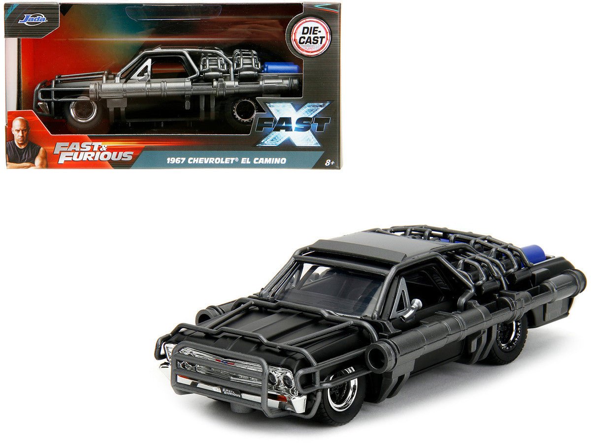 1967 Chevrolet El Camino with Cannons Matt Black "Fast X" (2023) Movie "Fast & Furious" Series 1/32 Diecast Model Car by Jada LuxuryLifeWay Online Store