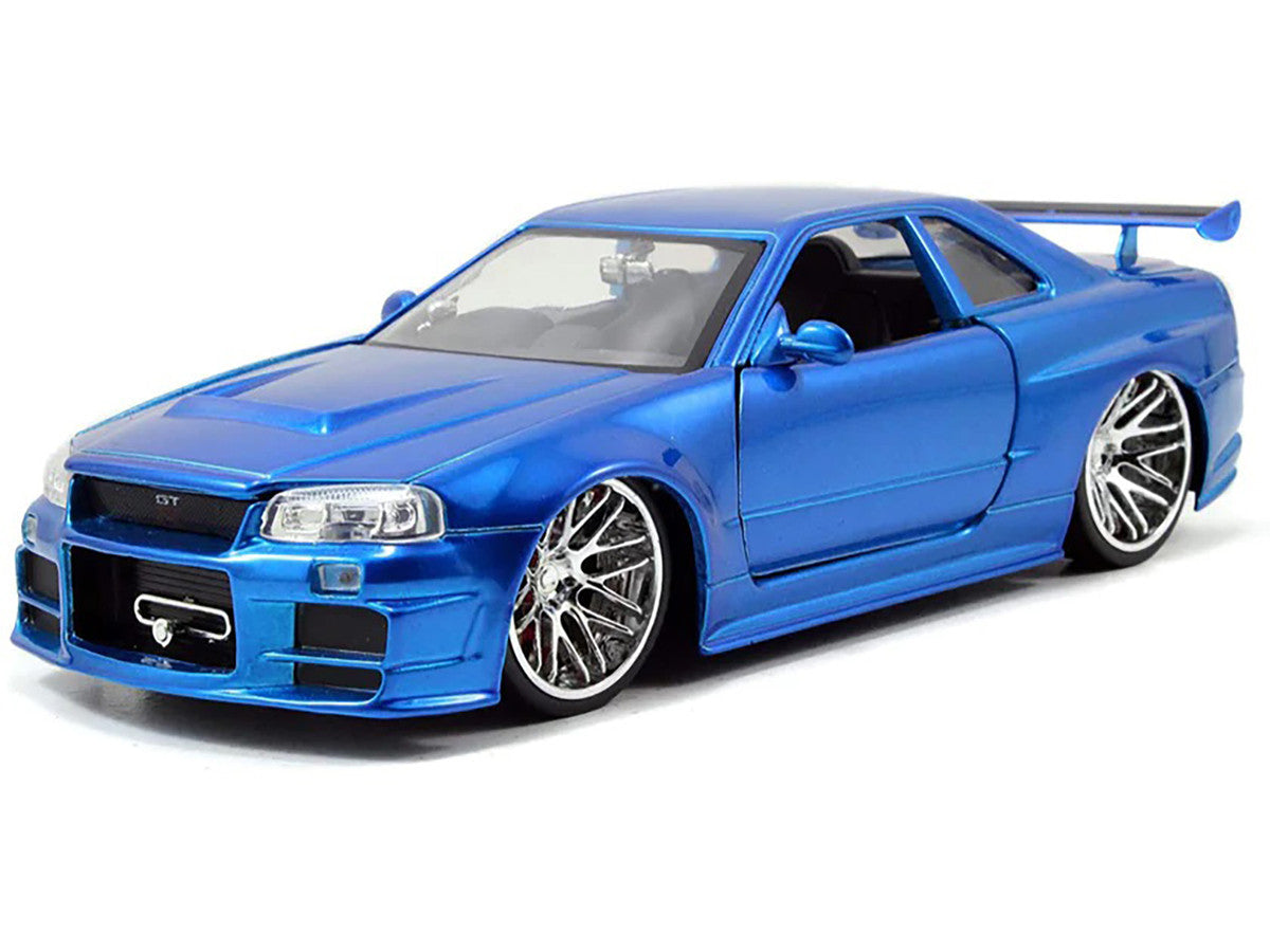 Brian's Nissan GTR Skyline R34 RHD (Right Hand Drive) Blue "Fast & Furious" Movie 1/24 Diecast Model Car by Jada LuxuryLifeWay Online Store