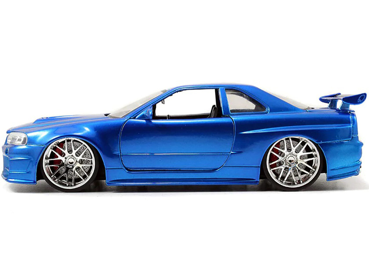 Brian's Nissan GTR Skyline R34 RHD (Right Hand Drive) Blue 25th Anniversary "Fast & Furious" Movie 1/24 Diecast Model Car by Jada LuxuryLifeWay Online Store