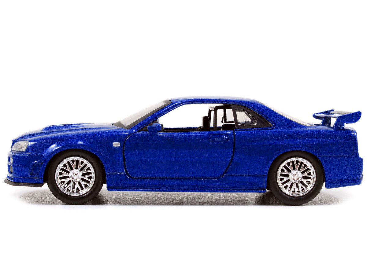 Brian's Nissan Skyline GT-R (R34) RHD (Right Hand Drive) Blue Metallic "Fast & Furious" (2009) Movie "25 Years of Fast & Furious" Series 1/32 Diecast Model Car by Jada LuxuryLifeWay Online Store